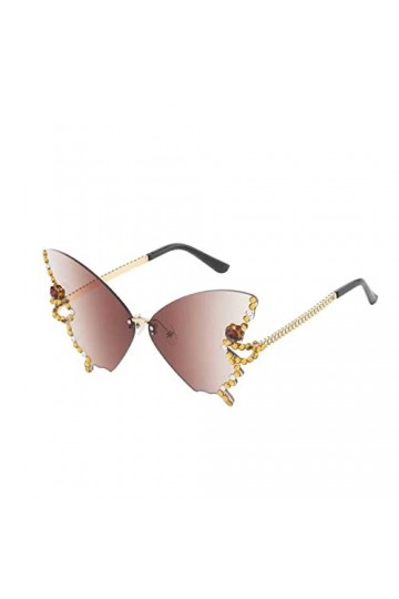 XNBZW Lunettes de soleil papillon Borderles bijoux lunettes de soleil pour femme en forme de papillon en diamant pour femme s