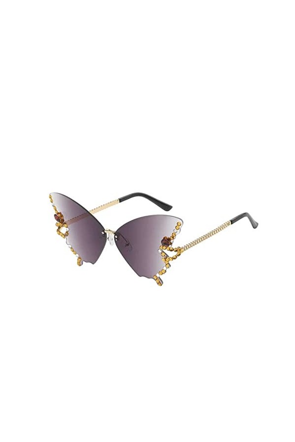 XNBZW Lunettes de soleil papillon Borderles bijoux lunettes de soleil pour femme en forme de papillon en diamant pour femme s