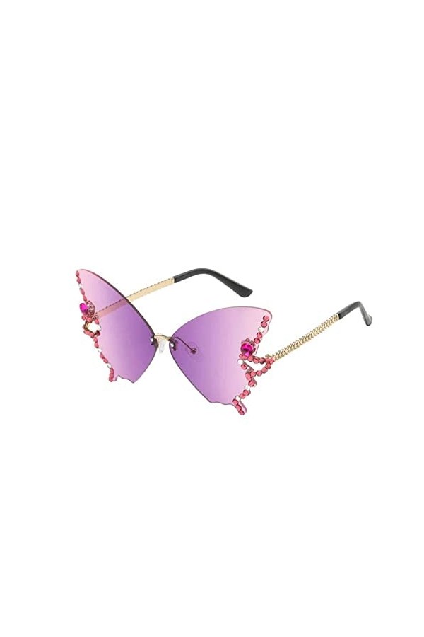 XNBZW Butterfly Sunglassess Borderles Lunettes de soleil en forme de papillon pour femme - Lunettes de soleil surdimensionnée