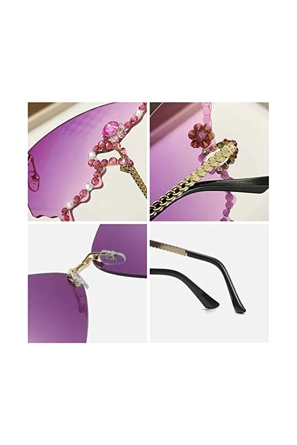 XNBZW Butterfly Sunglassess Borderles Lunettes de soleil en forme de papillon pour femme - Lunettes de soleil surdimensionnée