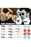 Hiessgozy Lunettes de soleil vintage Steampunk Flip rétro rondes en métal lunettes de soleil pour hommes Q4u4 femmes et, Doré