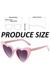 JOCXZI Lot de 2 lunettes de soleil en forme de cœur rose, lunettes de soleil en forme de cœur, lunettes de soleil blanches, l