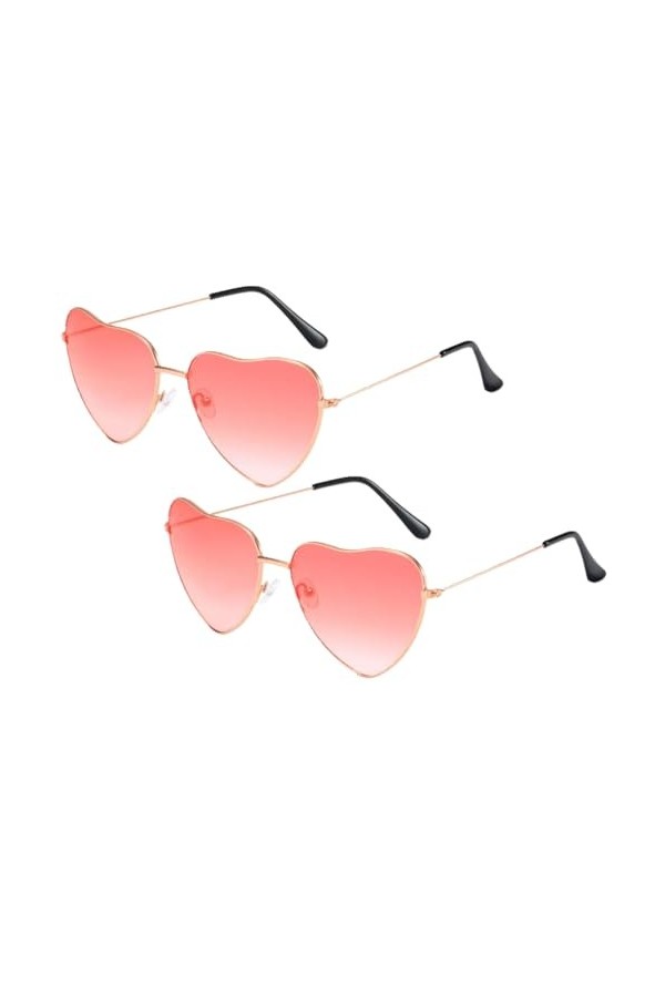 Lunettes Coeur,Lunettes de Soleil Coeur Rose,Lunettes de Soleil Hippie,Drôle de Lunettes de Soleil de Fête,Lunettes en Forme 