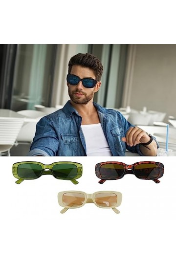 Locisne Lot de 4 paires de lunettes - Vintage Petit cadre plein cadre noir vert léopard nude rose multicolore lunettes de sol