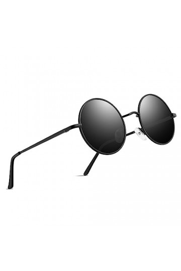 Lunettes de Soleil Unisexe Vintage Rond Classique Polarisé UV400 Cercle de Protection Lunettes de Soleil Femmes Hommes Lunett