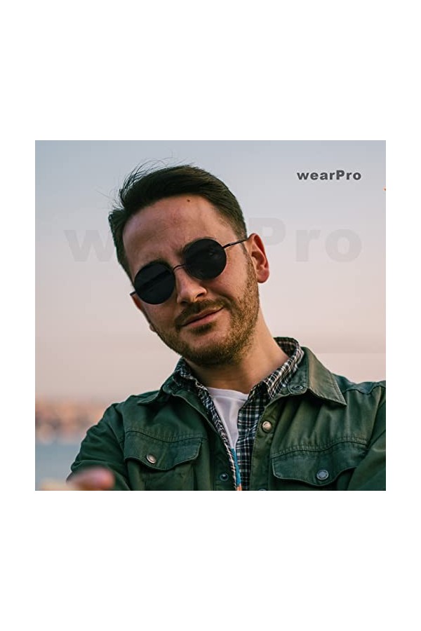 Lunettes de Soleil Unisexe Vintage Rond Classique Polarisé UV400 Cercle de Protection Lunettes de Soleil Femmes Hommes Lunett