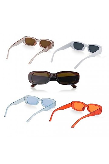 Locisne 5 paires de lunettes vintage petit cadre plein cadre blanc, rougeâtre-brun-bleu clair-blanc orange gris-rose multicol