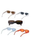 Locisne 5 paires de lunettes vintage petit cadre plein cadre blanc, rougeâtre-brun-bleu clair-blanc orange gris-rose multicol