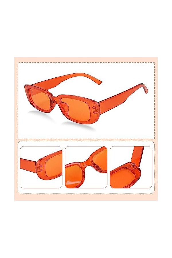 Locisne 5 paires de lunettes vintage petit cadre plein cadre blanc, rougeâtre-brun-bleu clair-blanc orange gris-rose multicol