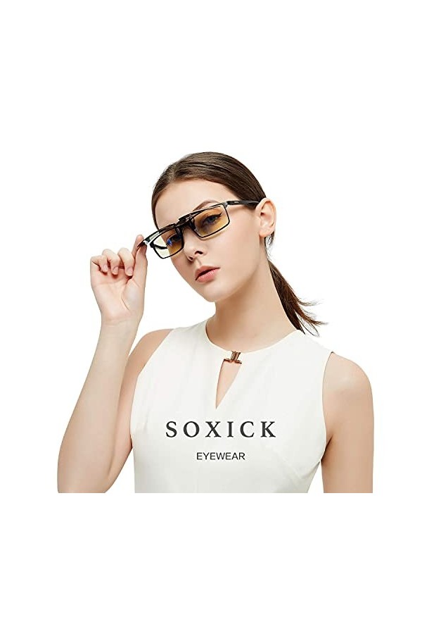 Clip Lunettes de Soleil,2 PCS Verres Polarisés + 1 PCS Vision Nocturne à Clipser Unisexe Lunettes de Soleil Polarisante Recta