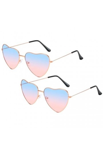 Lunettes Coeur,Lunettes de Soleil Coeur Bleu,Lunettes de Soleil Hippie,Drôle de Lunettes de Soleil de Fête,Lunettes en Forme 