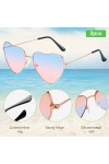 Lunettes Coeur,Lunettes de Soleil Coeur Bleu,Lunettes de Soleil Hippie,Drôle de Lunettes de Soleil de Fête,Lunettes en Forme 
