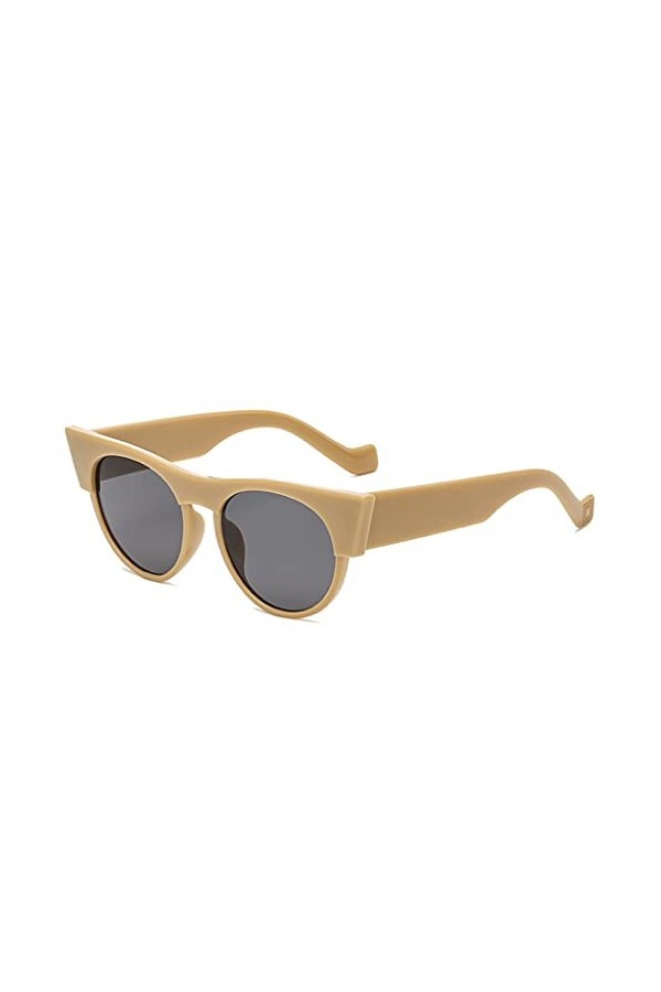 YAMEIZE Rétro Vintage Rectangle Demi Cadre Lunettes De Soleil Pour Femmes Hommes Lunettes Carrées Jaune 