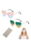 BAOSROY Lunettes Soleil Coeur,Lunette de Soleil Hippie,Lunette Soleil Coeur Femme,Lunettes de Soleil Hippie Coeur,Lunettes So