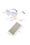 BAOSROY Lunettes Soleil Coeur,Lunette de Soleil Hippie,Lunette Soleil Coeur Femme,Lunettes de Soleil Hippie Coeur,Lunettes So