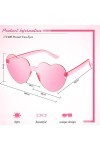 Weewooday 2 Paires Lunettes de Soleil Coeur sans Monture Colorées sans Cadre