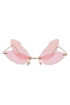 TENDYCOCO Femmes Lunettes De Soleil Libellule Aile Forme Irrégulière Lunettes Sans Monture Lunettes de Soleil De Mode Lunette