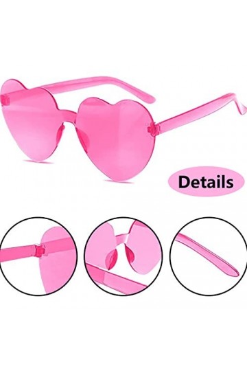 Lunettes de Soleil en Forme de Coeur,Lunettes de Soleil Coeur Sans Monture,Lunettes de Soleil Cœur de Fête de Carnaval,Hippie