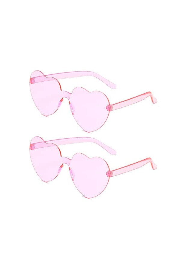 Lunettes de Soleil en Forme de Coeur, Lunettes Fête en Forme de Cœur, Lunettes Coeur Sans Monture, Lunettes en Forme de Cœur 