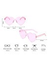 Lunettes de Soleil en Forme de Coeur, Lunettes Fête en Forme de Cœur, Lunettes Coeur Sans Monture, Lunettes en Forme de Cœur 