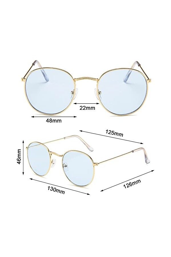Hilloly Des Lunettes Soleil Lunettes Rétro Lunettes Style Rue Lentille Plate Ronde Lunettes Soleil Femme Lunettes Soleil Rond