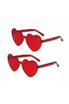 LJFEA Lunettes de Soleil en Forme de Coeur, Lunettes Parti de Soleil Hippie Lunettes de Soleil Rouge en Forme de Cœur sans Mo