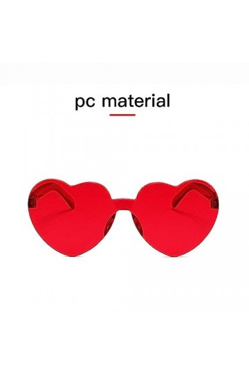 LJFEA Lunettes de Soleil en Forme de Coeur, Lunettes Parti de Soleil Hippie Lunettes de Soleil Rouge en Forme de Cœur sans Mo
