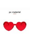 LJFEA Lunettes de Soleil en Forme de Coeur, Lunettes Parti de Soleil Hippie Lunettes de Soleil Rouge en Forme de Cœur sans Mo