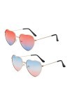 BASTOUR Hippie Lunettes de soleil en forme de cœur pour femme, lunettes hippie, lunettes de soleil, costume hippie, monture e