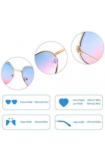 BASTOUR Hippie Lunettes de soleil en forme de cœur pour femme, lunettes hippie, lunettes de soleil, costume hippie, monture e