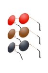 Fanshiontide Lot de 3 paires de lunettes de soleil rondes style années 60 - Style rétro - Lunettes de soleil colorées - Pour 