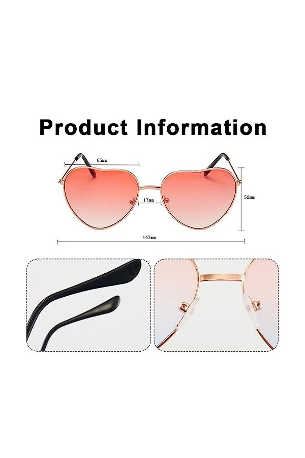XPEX 2 pièces lunette coeur,lunettes coeur,festival accessoire,Exécution exquise, mode et beauté, bloque la lumière du soleil