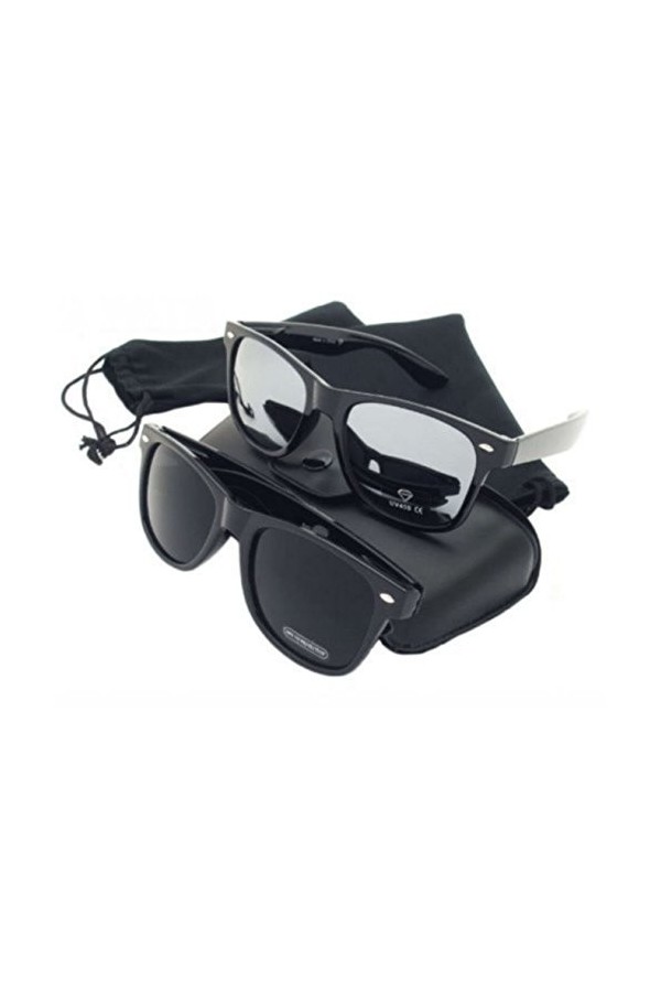 PURECITY© Lunettes de Soleil Style Retro Vintage 80s Homme Femme 6 Blanc Miroir Bleu 