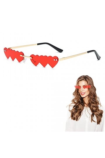 Lunettes de soleil en forme de cœur, lunettes de soleil en forme de cœur sans bordure, lunettes de soleil en forme de cœur, l