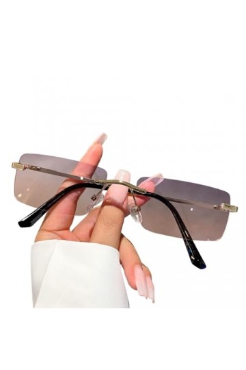 Lunettes de soleil classiques tendance sans monture anti-UV 400 anti-reflets pour la conduite, le cyclisme, le camping, la pê