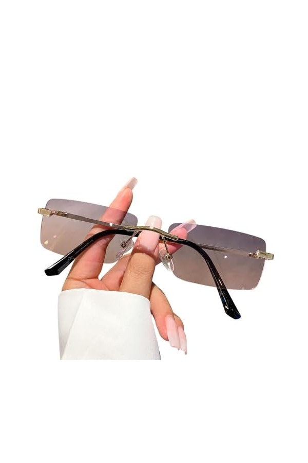 Lunettes de soleil classiques tendance sans monture anti-UV 400 anti-reflets pour la conduite, le cyclisme, le camping, la pê