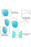 Hilloly Des Lunettes Soleil,Lunettes Rétro Lunettes,Style Rue Lentille Plate Ronde Lunettes Soleil,Convient à Toutes les Form