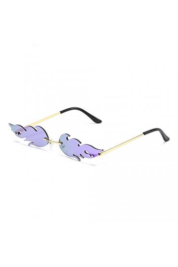 GEMSeven Hommes Femmes Vintage Sans Monture Métal Feu Flamme Lunettes De Soleil Lunettes Uv400
