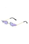 GEMSeven Hommes Femmes Vintage Sans Monture Métal Feu Flamme Lunettes De Soleil Lunettes Uv400