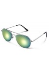 PURECITY© Lunettes de Soleil Aviateur Pilote Premium UV400 Tendance Homme Femme 3 Miroir Or 
