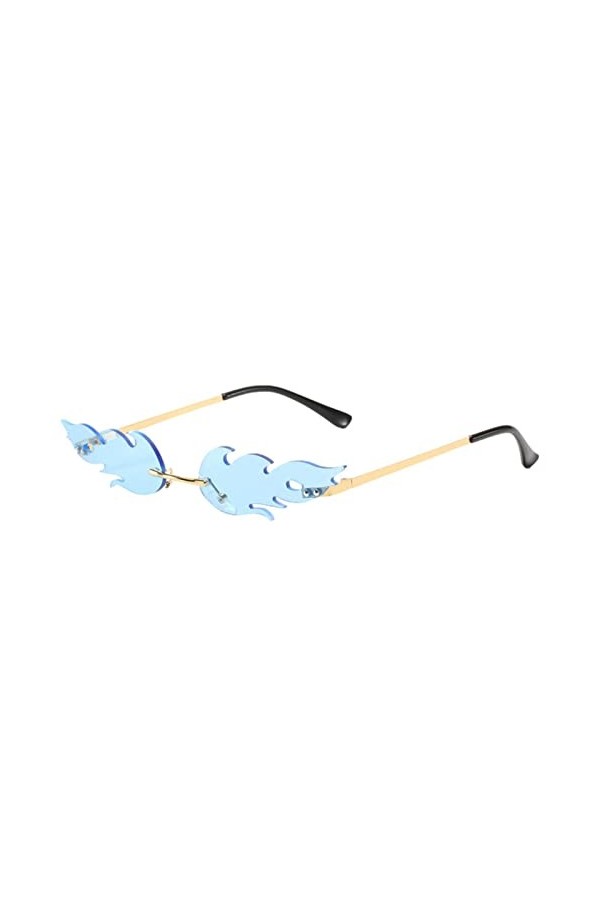 WOTEG Soleil Flamme - Soleil Femme sans Monture,Soleil Mignonnes des années 90 Soleil drôles soirée Disco nouveauté, Lunettes