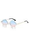 BOWTONG Lunettes de soleil sans monture en forme de nuage pour homme et femme - Lunettes de soleil tendance avec gland - Styl