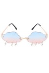 Amosfun Lunettes de soleil sans bords - Protection UV - Avec forme de nuage et flash - Pour femme - Pour lextérieur et la pl