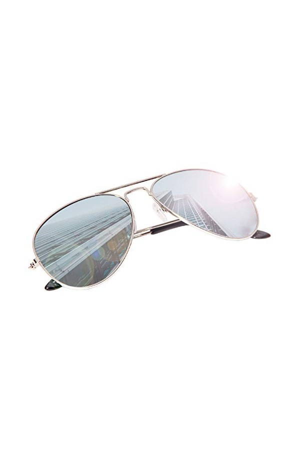 Lunettes de soleil rétro Alsino® années 70 années 80 Lunettes de soleil aviateur V-705 Argenté, Silber/Silberspiegel, One Siz