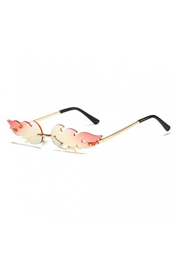 BOBOZHONG Lunettes de Soleil Fire Flame,Flamme Feu Lunettes Monture Vague Lunettes,pour Femmes,Hommes,Fête,Cadeaux,Anniversai