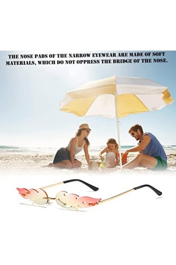 BOBOZHONG Lunettes de Soleil Fire Flame,Flamme Feu Lunettes Monture Vague Lunettes,pour Femmes,Hommes,Fête,Cadeaux,Anniversai
