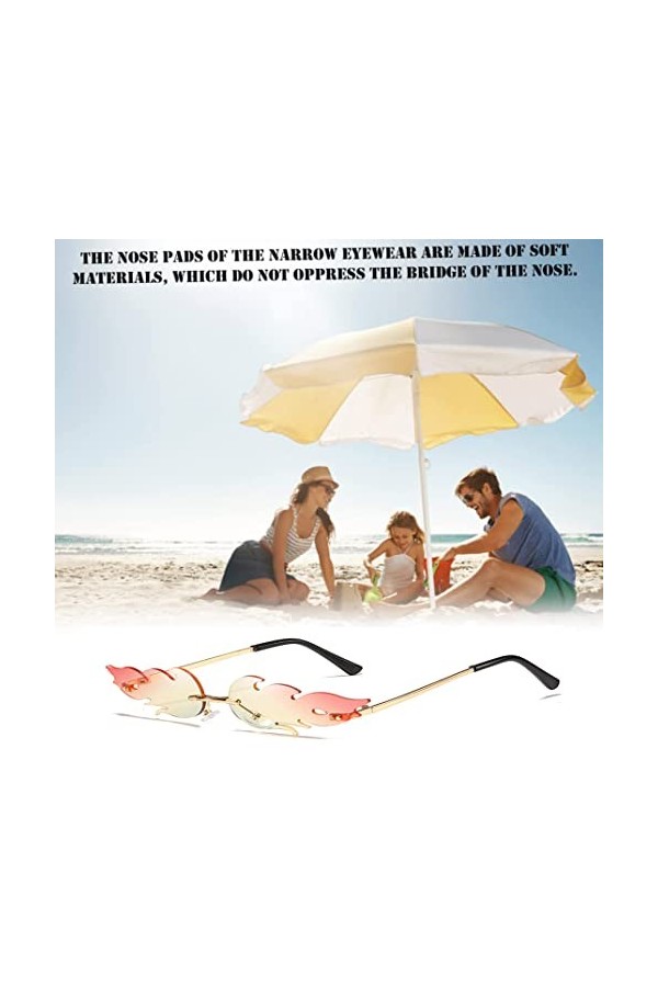 BOBOZHONG Lunettes de Soleil Fire Flame,Flamme Feu Lunettes Monture Vague Lunettes,pour Femmes,Hommes,Fête,Cadeaux,Anniversai