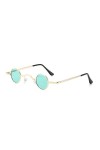 Leadrop Lunettes de soleil rondes vintage avec monture en métal et petits verres style punk unisexe avec accessoires photo de