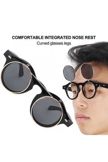 Lunettes de soleil à bascule, Lunettes de soleil à bascule de style punk Lunettes de soleil vintage en matière plastique Lune