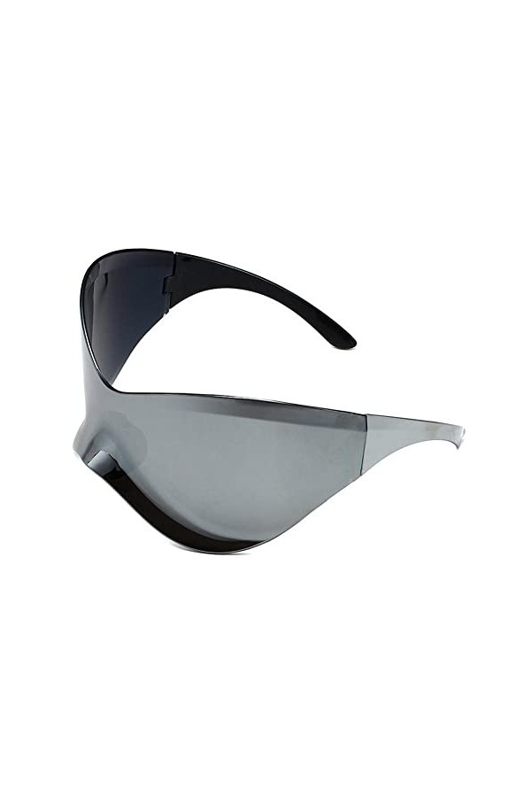 KITPIPI Y2k Lunettes de soleil de sport futuristes surdimensionnées punk lunettes de soleil pour femmes Uv400 sans monture po